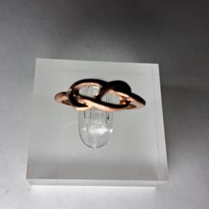 Dainty Rose Goldtone Infinity Knot Band Ring